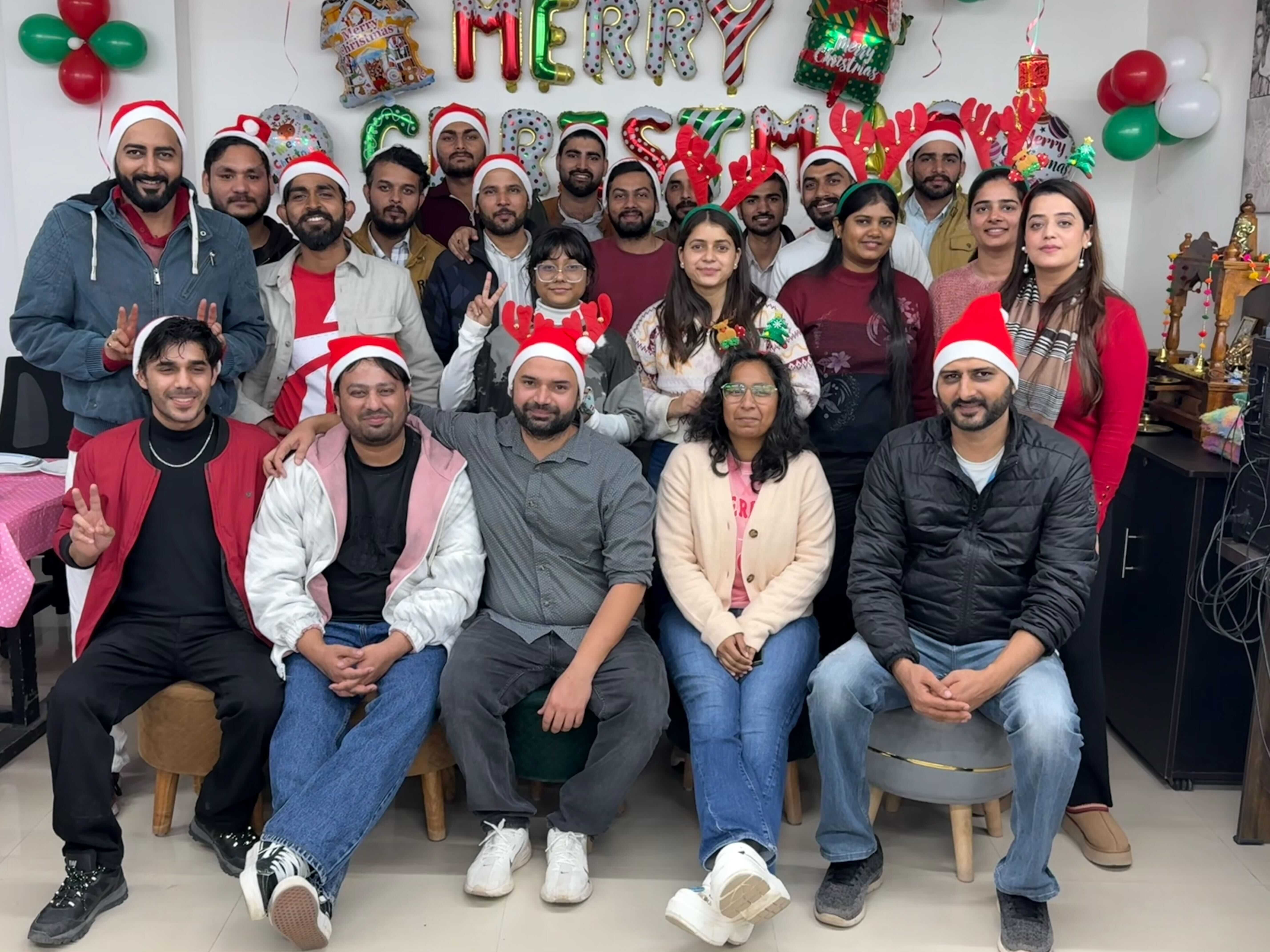 Manu celebrating Christmas with the team
