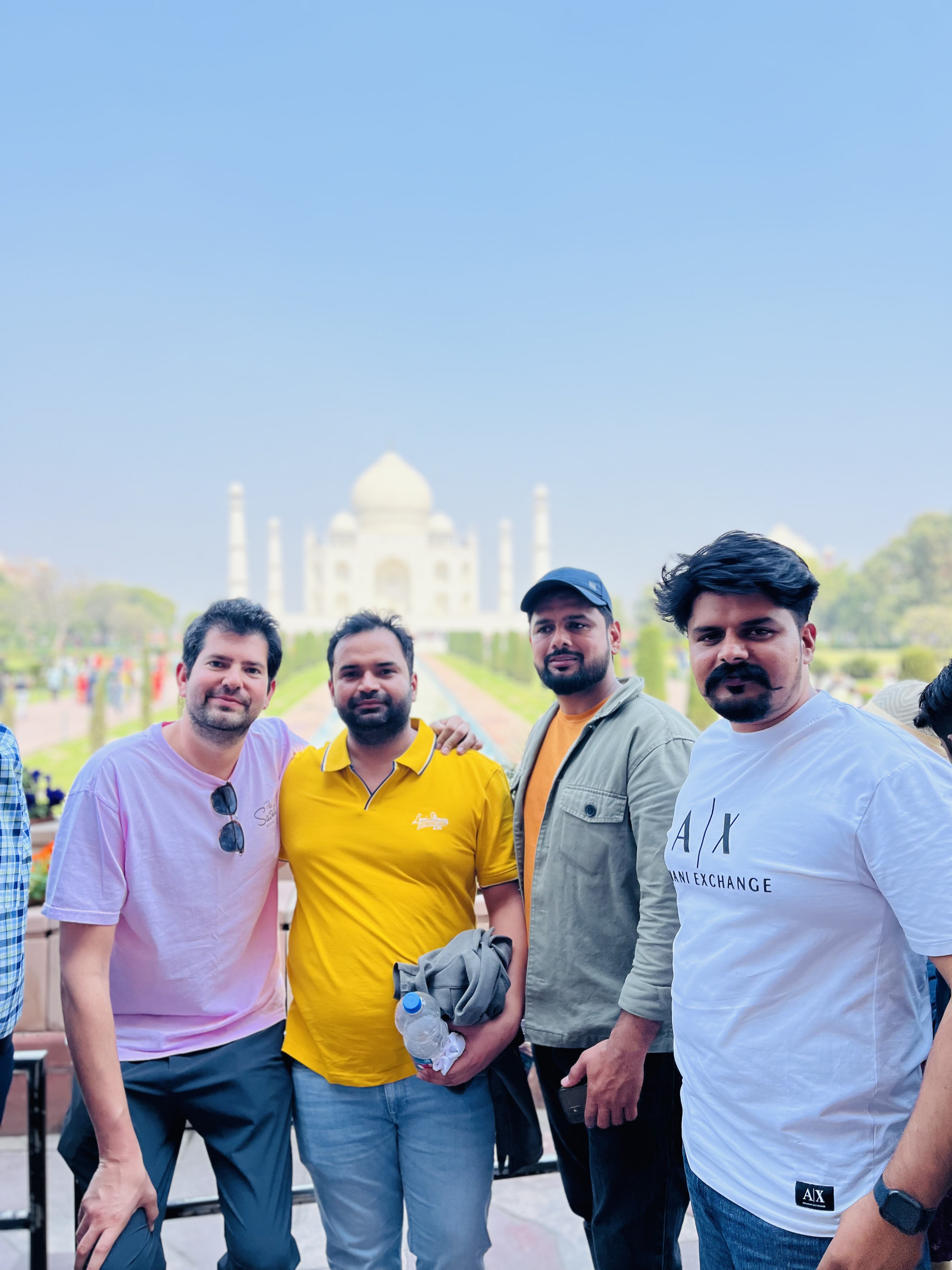 Manu and friends at the Taj Mahal